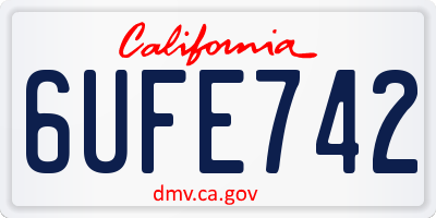 CA license plate 6UFE742