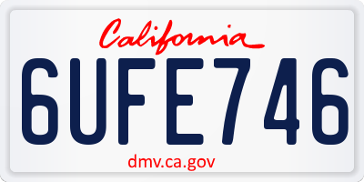 CA license plate 6UFE746