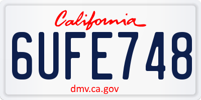 CA license plate 6UFE748
