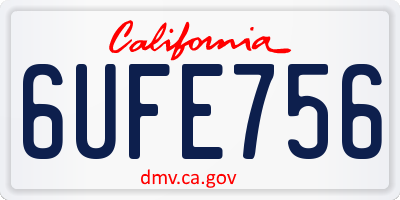 CA license plate 6UFE756
