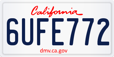 CA license plate 6UFE772