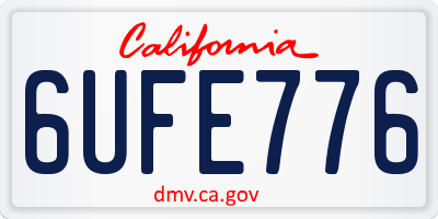 CA license plate 6UFE776