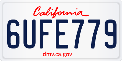 CA license plate 6UFE779