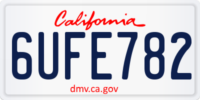 CA license plate 6UFE782