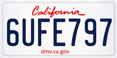 CA license plate 6UFE797