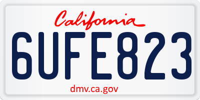 CA license plate 6UFE823