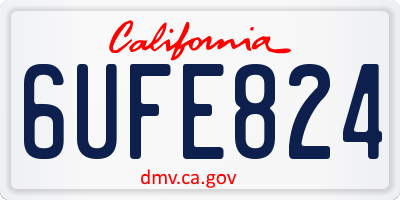 CA license plate 6UFE824