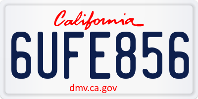CA license plate 6UFE856