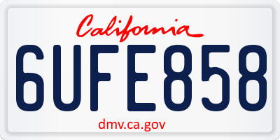 CA license plate 6UFE858