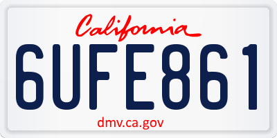 CA license plate 6UFE861