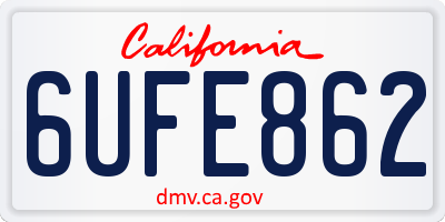 CA license plate 6UFE862