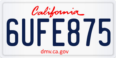CA license plate 6UFE875