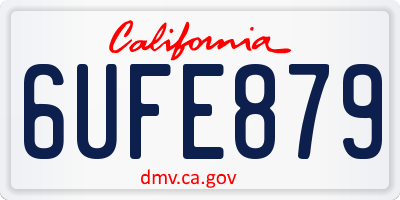 CA license plate 6UFE879