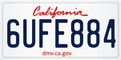 CA license plate 6UFE884