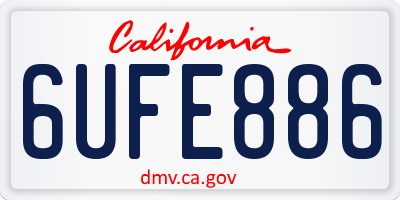 CA license plate 6UFE886