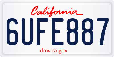 CA license plate 6UFE887