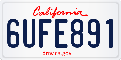 CA license plate 6UFE891