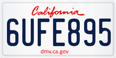 CA license plate 6UFE895