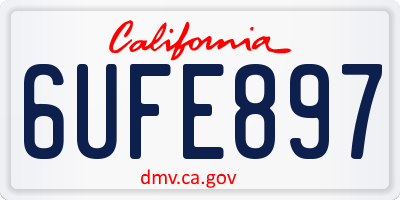 CA license plate 6UFE897