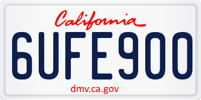 CA license plate 6UFE900