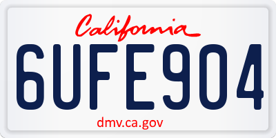 CA license plate 6UFE904