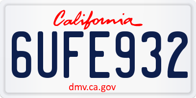CA license plate 6UFE932