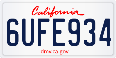 CA license plate 6UFE934