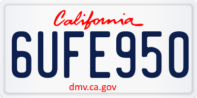 CA license plate 6UFE950