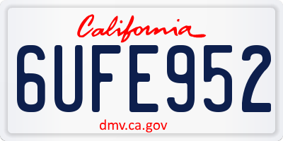 CA license plate 6UFE952