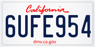 CA license plate 6UFE954