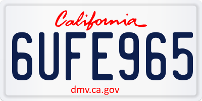 CA license plate 6UFE965