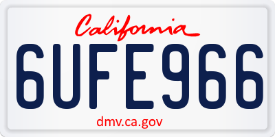 CA license plate 6UFE966
