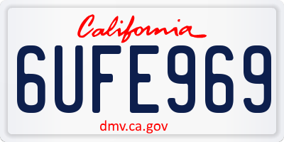 CA license plate 6UFE969
