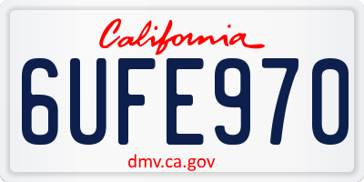 CA license plate 6UFE970