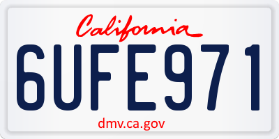 CA license plate 6UFE971