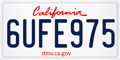 CA license plate 6UFE975