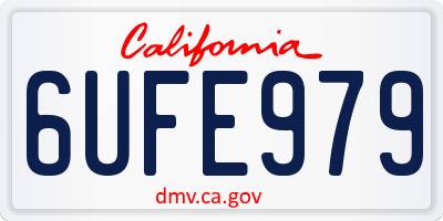 CA license plate 6UFE979