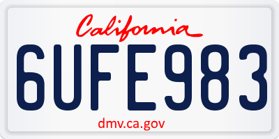 CA license plate 6UFE983