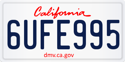 CA license plate 6UFE995