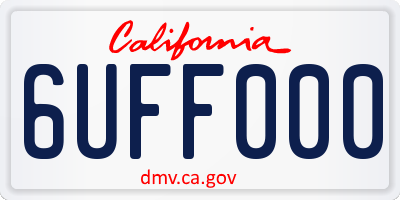CA license plate 6UFF000
