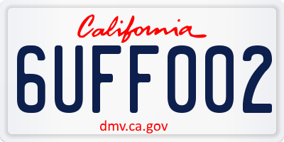 CA license plate 6UFF002