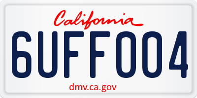 CA license plate 6UFF004