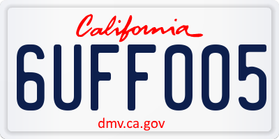 CA license plate 6UFF005
