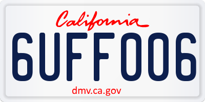 CA license plate 6UFF006
