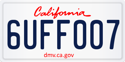 CA license plate 6UFF007