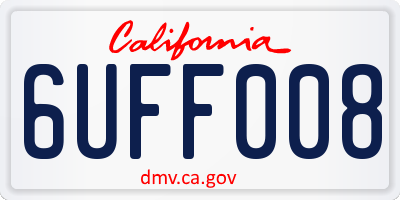 CA license plate 6UFF008