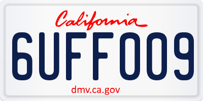 CA license plate 6UFF009