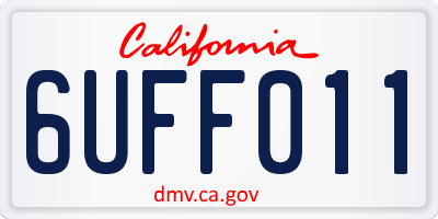 CA license plate 6UFF011