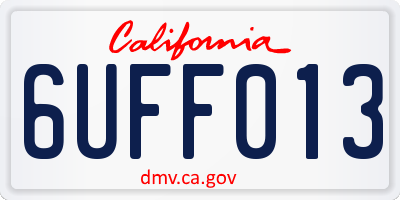 CA license plate 6UFF013
