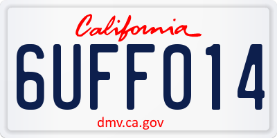 CA license plate 6UFF014